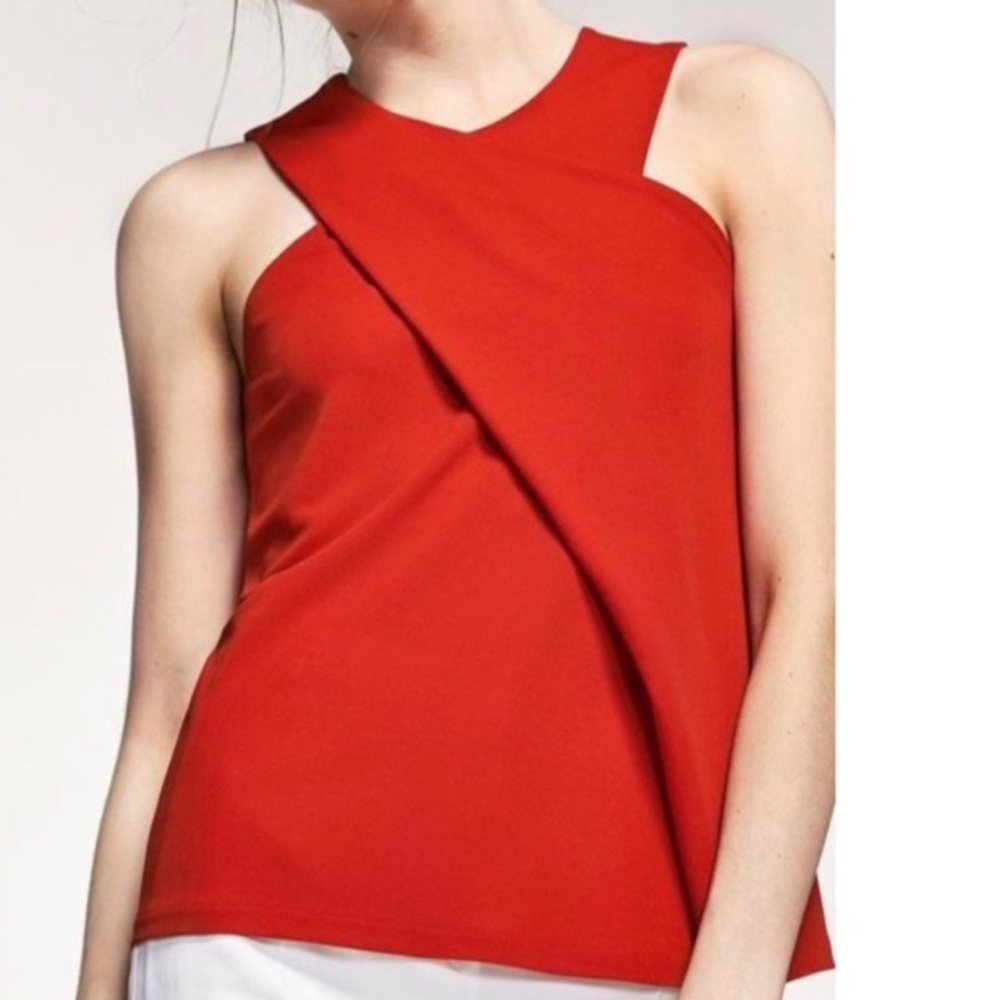 NEW Massimo Dutti red crossover top